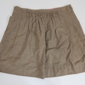 J. Crew Shirred Brown Tan Sand Khaki Wool Blend 6